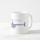 ライトブルーとイエローヘリコプター コーヒーマグカップ (正面右)