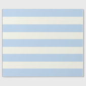 ライトブルーとクリーム色のオーニングストライプ ラッピングペーパー (フラット)