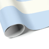 ライトブルーとクリーム色のオーニングストライプ ラッピングペーパー (ロールコーナー)