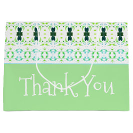 ライトブルーとグリーン ラージペーパーバッグ