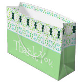 ライトブルーとグリーン ラージペーパーバッグ (裏面アングル)