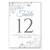 ライトブルーとグレイエレガントフィリ結婚グリー テーブルナンバー (裏面)
