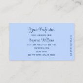 ライトブルーとゴージャスなハート、モノグラムかわいい 名刺 (裏面)