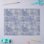 ライトブルーとシルバーのフィリーグデクページ 薄葉紙 (クラフト)