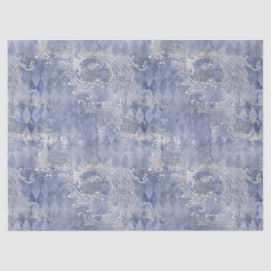 ライトブルーとシルバーのフィリーグデクページ 薄葉紙 (正面)