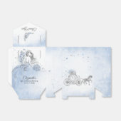 ライトブルーとシルバープリンセスの誕生日パーティー フェイバーボックス (折り畳みなし)