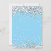 ライトブルーとシルバー12誕生日 招待状 (裏面)