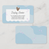 ライトブルーとスターベビーディスプレイシャワー エンクロージャーカード (正面/裏面)