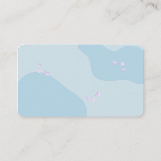 ライトブルーとスターベビーディスプレイシャワー エンクロージャーカード (裏面)