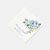 ライトブルーとネイビーのフローラ披露宴 | スタンダードカクテルナプキン (角)