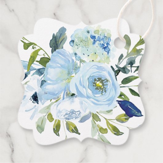 ライトブルーとネイビーブルーの水色のフローラ結婚ズ フェイバータグ (裏面)