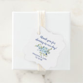 ライトブルーとネイビーブルーの水色のフローラ結婚ズ フェイバータグ (インサイチュ)