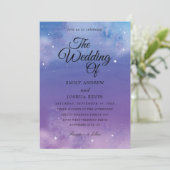 ライトブルーとパープルの結婚式招待状 招待状 (スタンド正面)