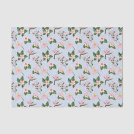 ライトブルーとピンクの花 薄葉紙