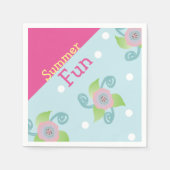 ライトブルーとピンク スタンダードカクテルナプキン (正面)