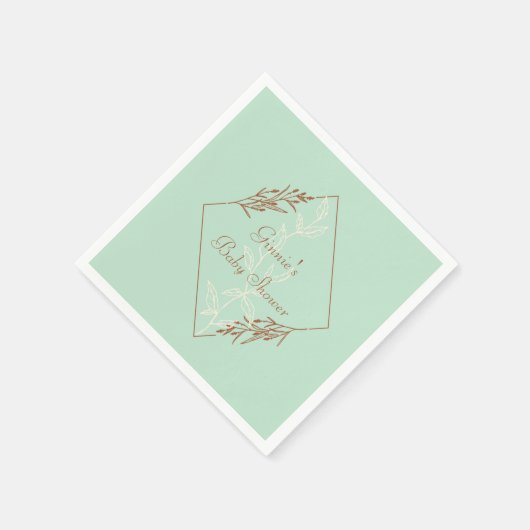 ライトブルーとブラウンのベイビーシャワーペーパーナプキン スタンダードカクテルナプキン (角)