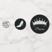 ライトブルーとブラックのスウィート16 プリンセス ティアラ コンフェッティ (正面)