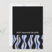 ライトブルーとブラックのゼブラ柄の誕生日招待状 招待状 (裏面)