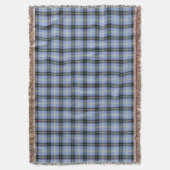 ライトブルーとブラックベルクランスコティッシュプレイド スローブランケット (正面縦)