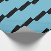 ライトブルーとブラックラッストライプのピング紙 ラッピングペーパー (角)