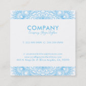 ライトブルーとホワイトのフローラ曼荼羅 スクエア名刺 (裏面)