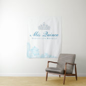 ライトブルーとホワイトのレース キンセアニエラ 背景 タペストリー (インサイチュ)