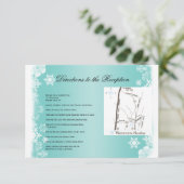 ライトブルーとホワイトの雪の結晶 ウェディングプラン エンクロージャーカード (スタンド正面)