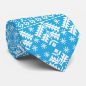 ライトブルーとホワイトウィンターフェア島のクリスマス ネクタイ (ロール)