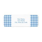 ライトブルーとホワイトギンガムパターン住所 シール (正面)