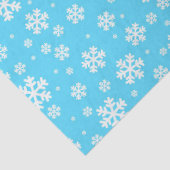 ライトブルーとホワイトクリスマスの雪片パターン 薄葉紙 (詳細)