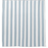ライトブルーとホワイトシンプルストライプの シャワーカーテン (正面)