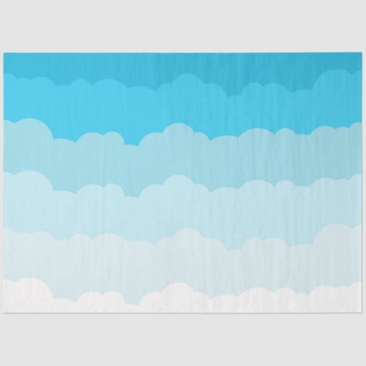 ライトブルーとホワイトスカイクラウド 薄葉紙 (正面)
