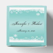ライトブルーとホワイトスノーフレーク結婚式の引き出物ボックス フェイバーボックス (上部)