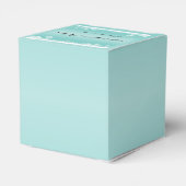 ライトブルーとホワイトスノーフレーク結婚式の引き出物ボックス フェイバーボックス (裏面サイド)