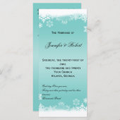 ライトブルーとホワイトスノーフレーク結婚式 プログラム (正面/裏面)