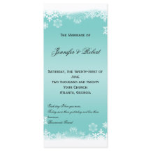 ライトブルーとホワイトスノーフレーク結婚式 プログラム