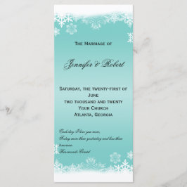 ライトブルーとホワイトスノーフレーク結婚式 プログラム