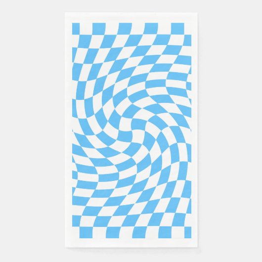 ライトブルーとホワイトチェッ市松模様にカーボードパターン (正面)