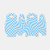 ライトブルーとホワイトチェッ市松模様にカーボードパターン フェイバーボックス (折り畳みなし)