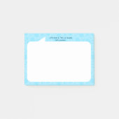 ライトブルーとホワイトトークバブル名前をカスタムする ポストイット (正面)