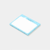 ライトブルーとホワイトトークバブル名前をカスタムする ポストイット (アングル)