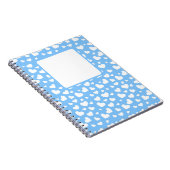 ライトブルーとホワイトバレンタインラブハート ノートブック (右側)