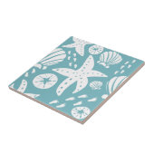 ライトブルーとホワイトビーチシーシェル タイル (側面)