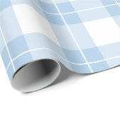 ライトブルーとホワイトプレイドパターン ラッピングペーパー (ロールコーナー)