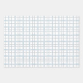 ライトブルーとホワイトプレイド ラッピングペーパーシート (正面)