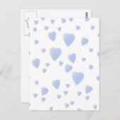 ライトブルーとホワイトラブハートパターン。 ポストカード (正面/裏面)