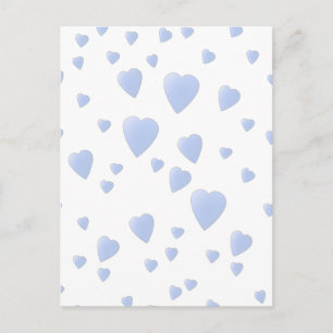 ライトブルーとホワイトラブハートパターン。 ポストカード