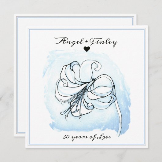 ライトブルーとホワイトリリー30結婚周年 (正面/裏面)