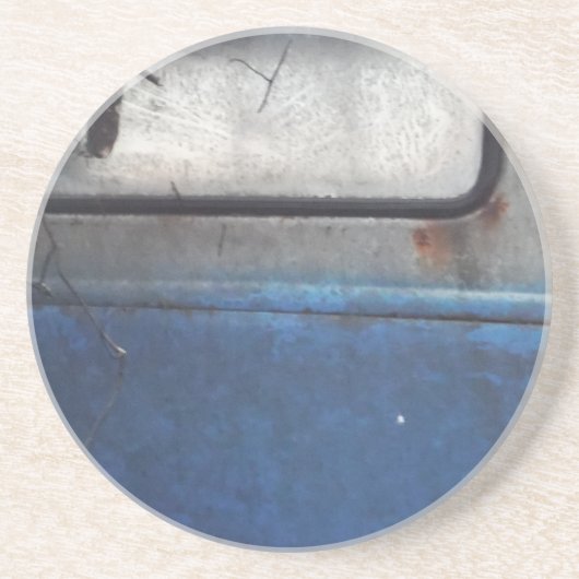 ライトブルーとホワイトヴィンテージトラック コースター (正面)