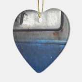 ライトブルーとホワイトヴィンテージトラック セラミックオーナメント (左)